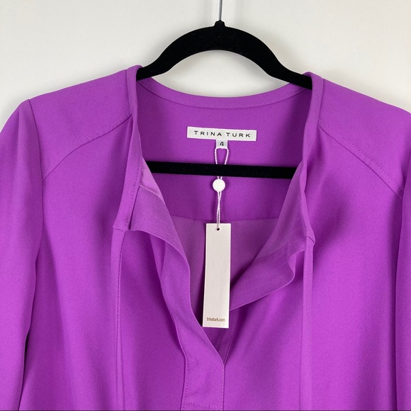 Trina Turk Bertina Carmel Crepe Tunic/Dress Sz4 - Picture 4 of 10